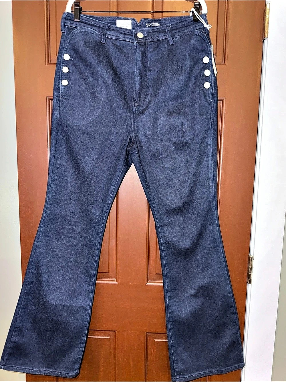 Pilcro The Kit High-Rise Wide-Leg Utility Trouser Jeans Size 32 NWT